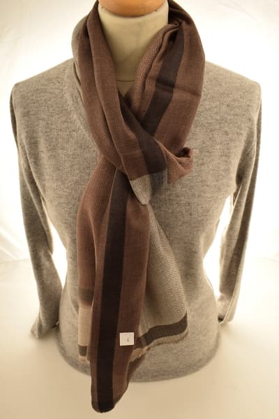BRAR BROWN BEIGE COLOURED CASHMERE SCARF