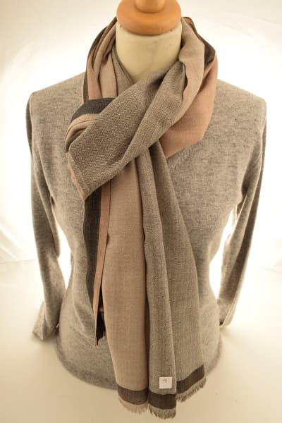 BRAR BROWN BEIGE COLOURED CASHMERE SCARF