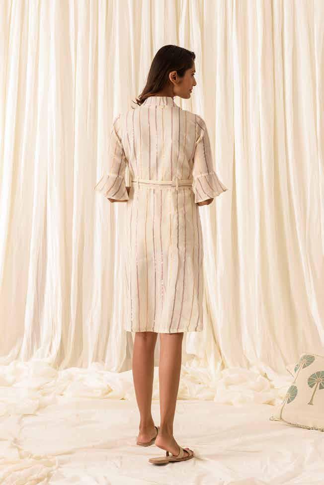 Stripe Dress With Slightly Flared Sleeves