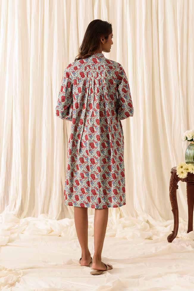 Knee length Dress With Neck Ties