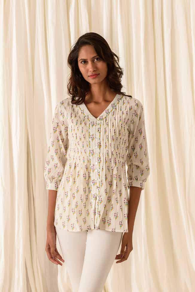 FLORAL PRINT IVORY TOP