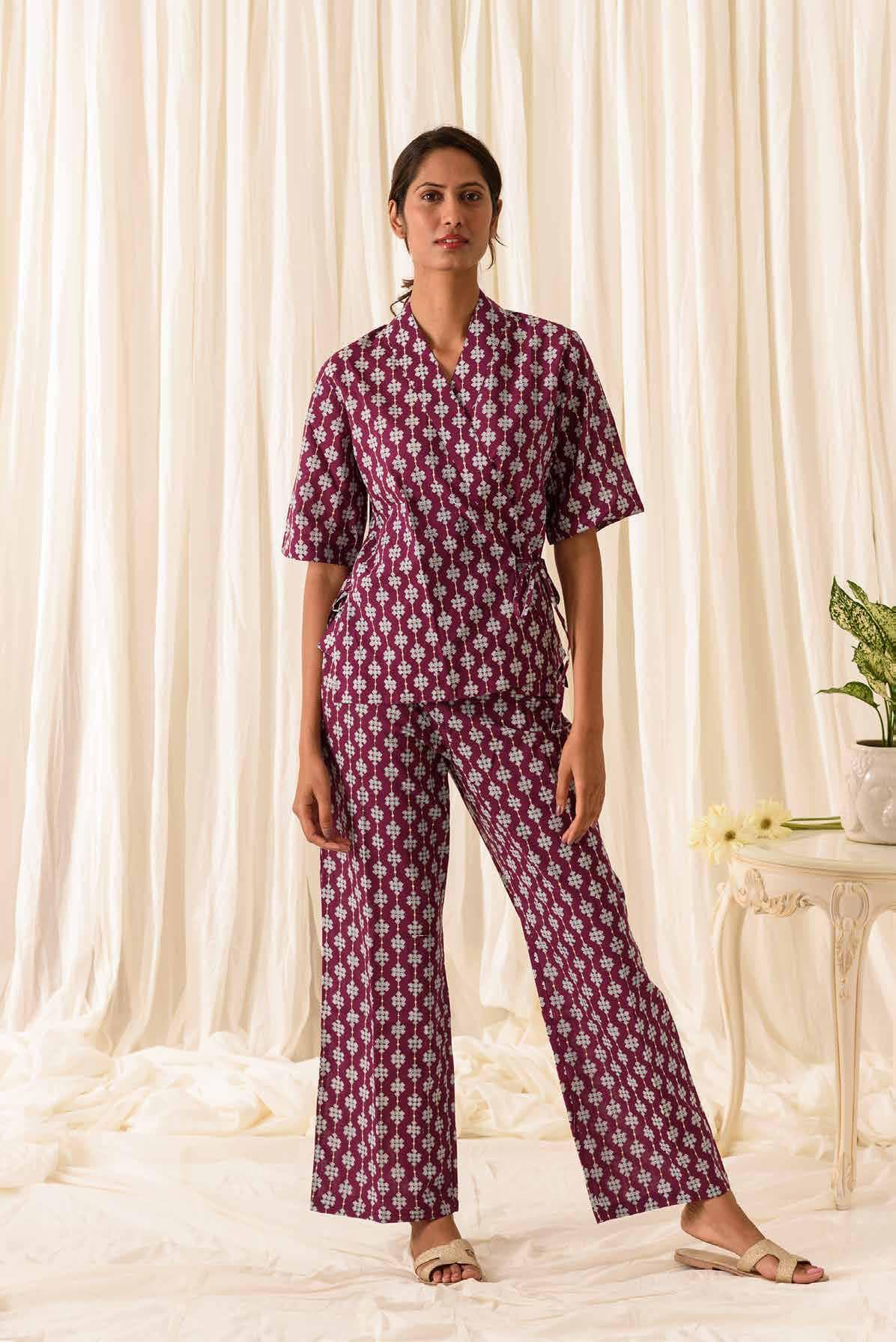 PRINTED TWO PIECE TOP PANT SET