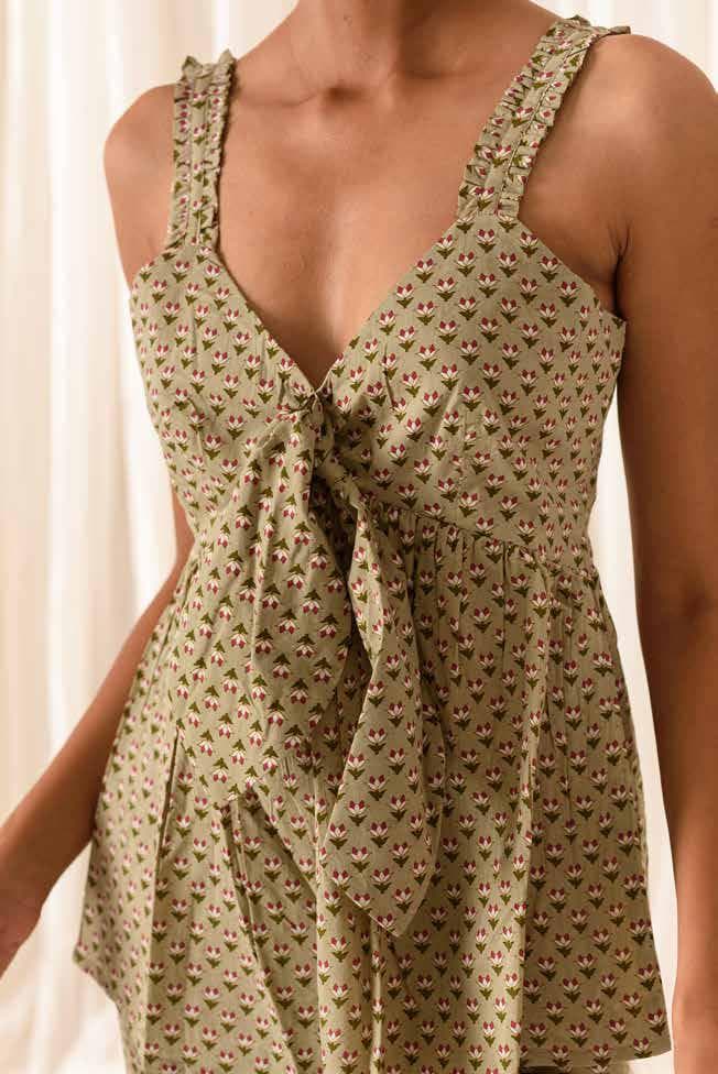 DRESS WITH CO-ORDINATED PRINTS
