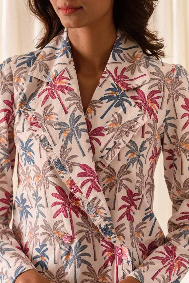 PRINTED CASUAL SHORT TUNIC WITH OVERLAP FRONT