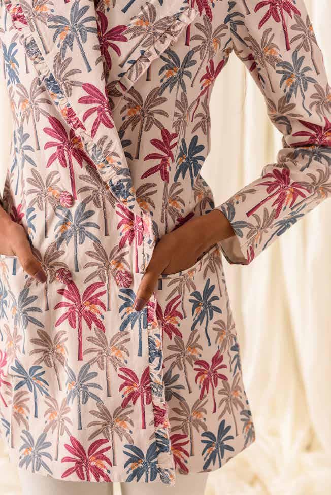 PRINTED CASUAL SHORT TUNIC WITH OVERLAP FRONT