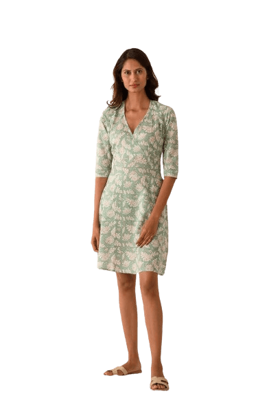 FITTED V NECK SHORT DRESS
