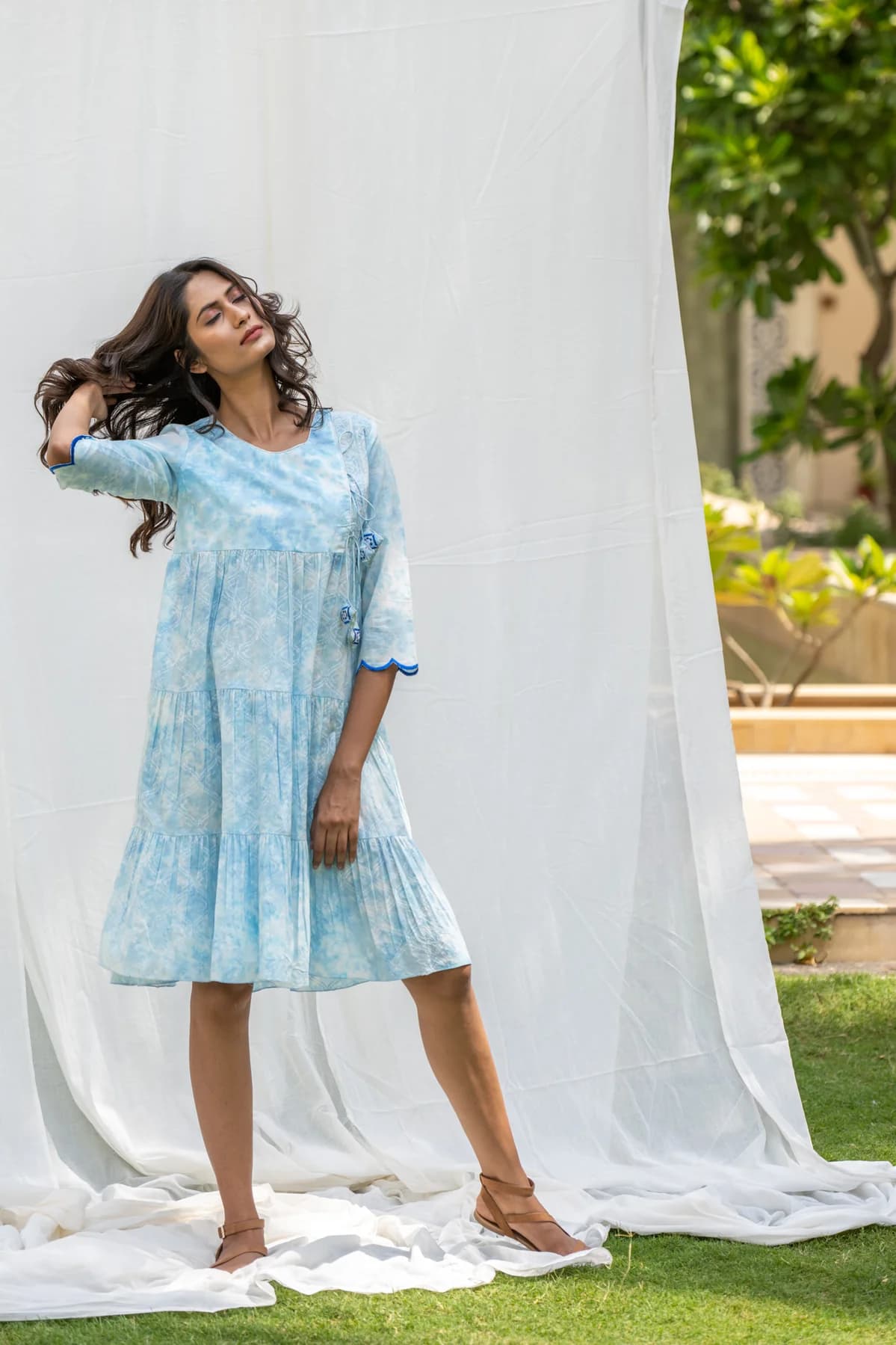 HAND BLOCK PRINTED FLARE DRESS