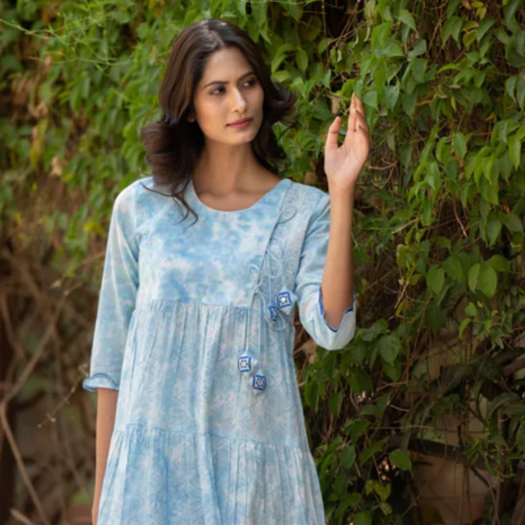 HAND BLOCK PRINTED FLARE DRESS