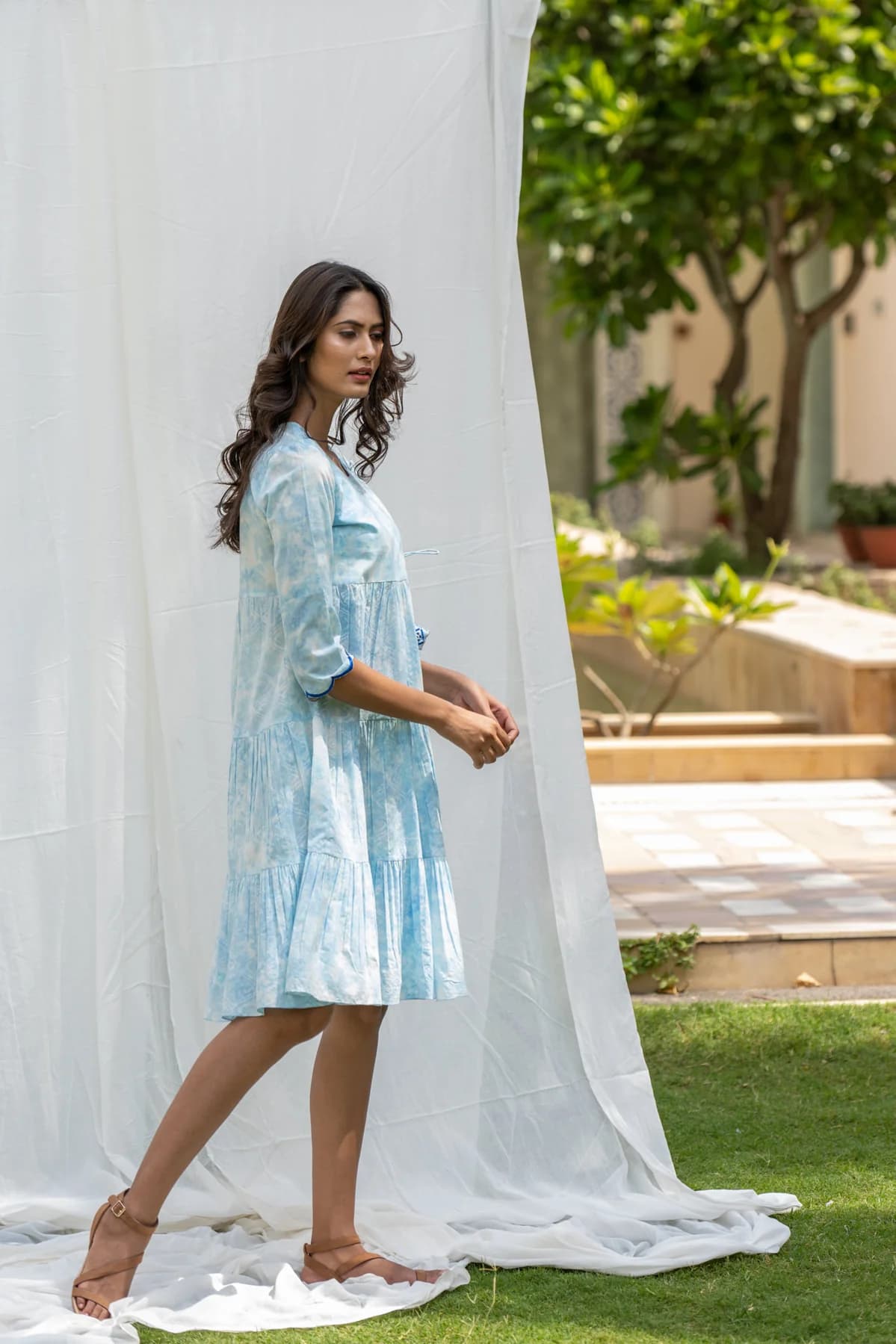 HAND BLOCK PRINTED FLARE DRESS