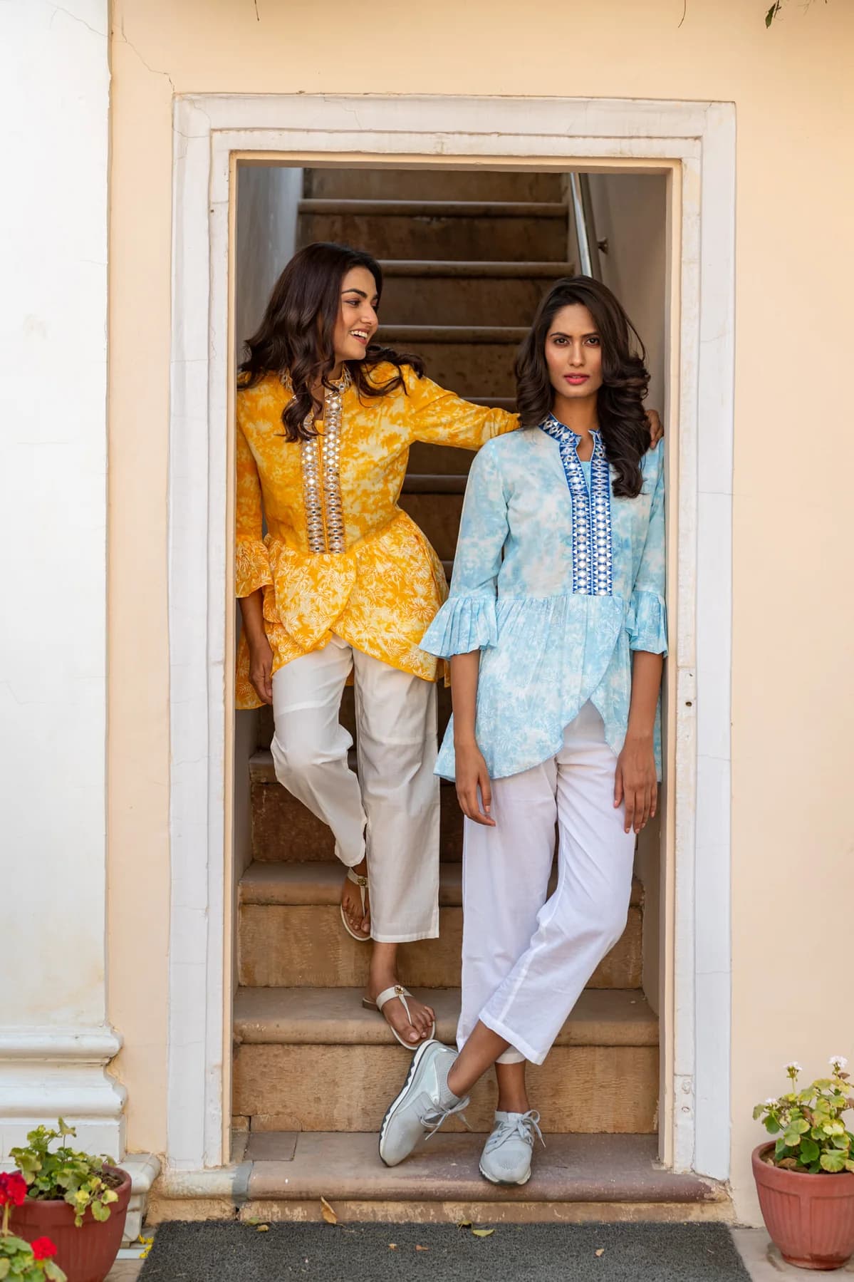 BLOCK PRINTED PLEATED SHIRT