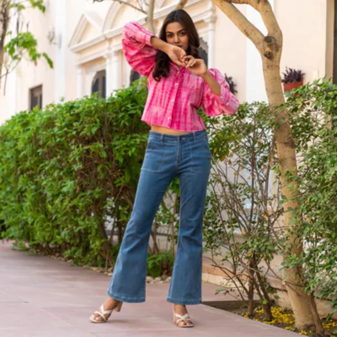 TIE DYE CROPPED SHIRT