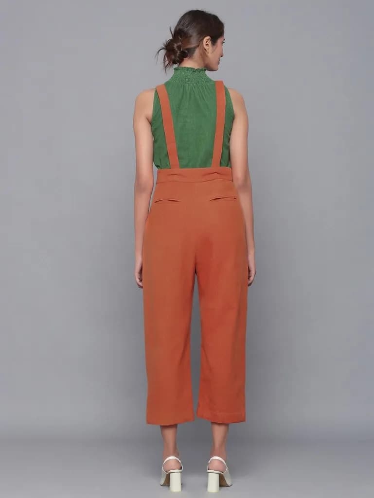 RUST COTTON JUMPSUIT
