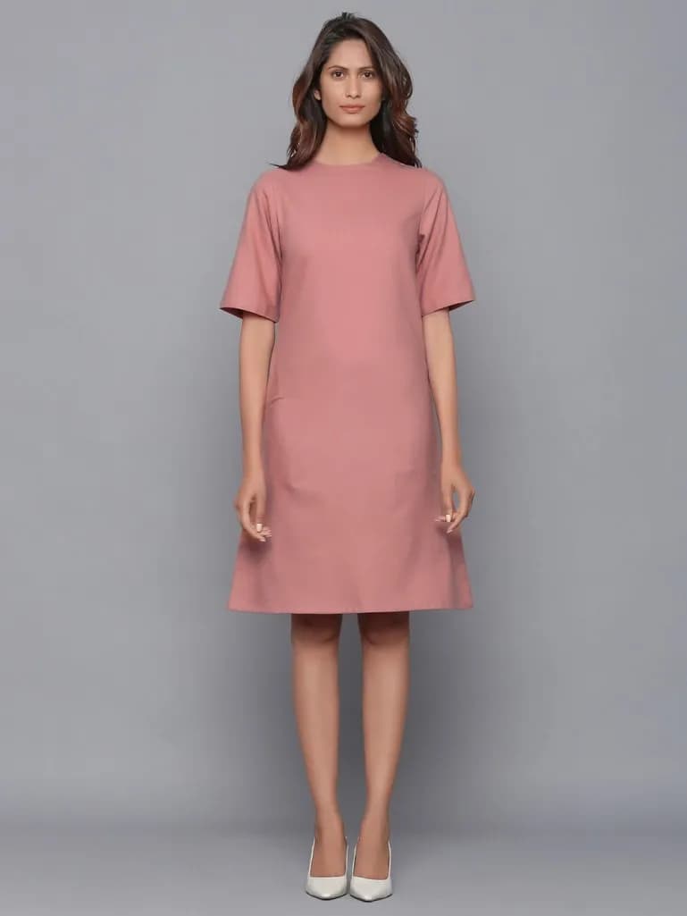 OLD ROSE COTTON FLANNEL DRESS