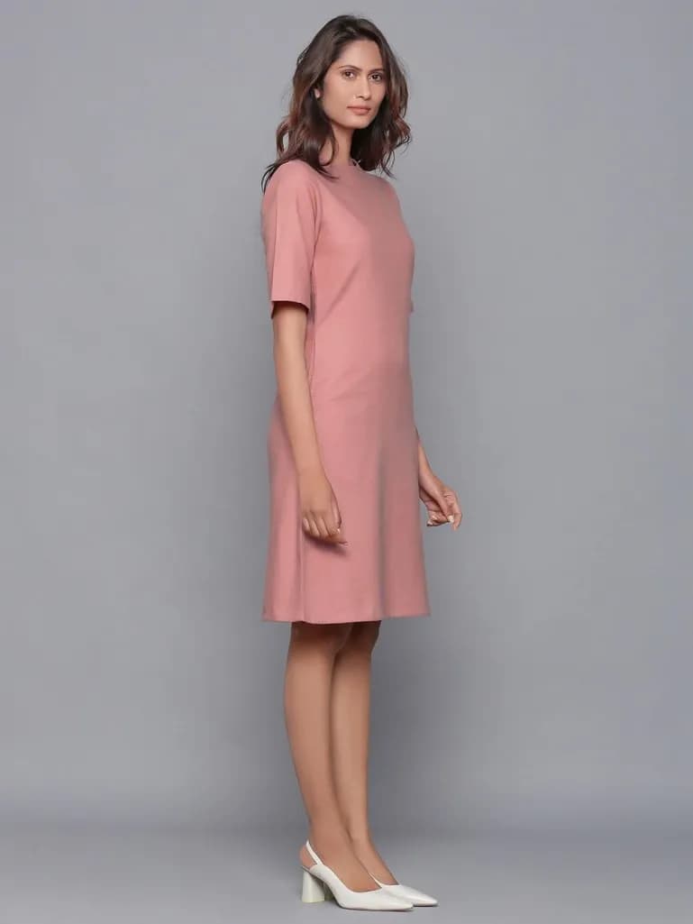 OLD ROSE COTTON FLANNEL DRESS