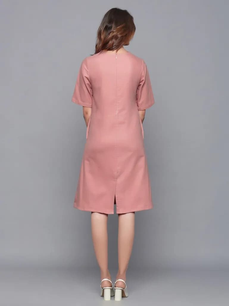 OLD ROSE COTTON FLANNEL DRESS