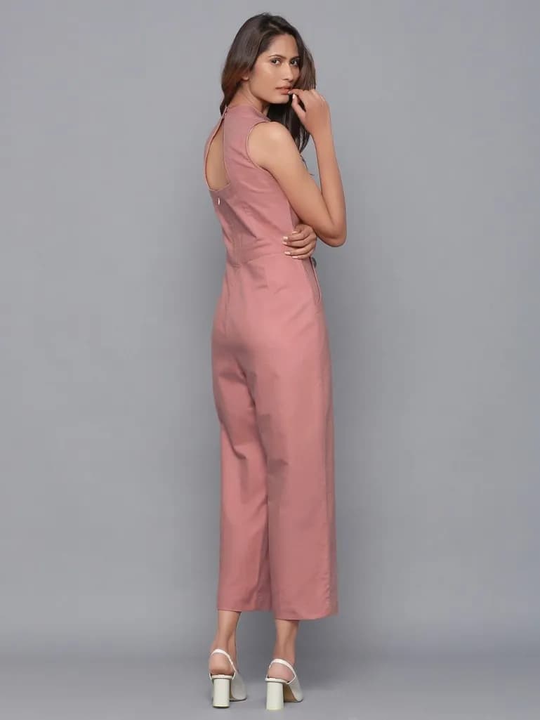 OLD ROSE COTTON FLANNEL JUMPSUIT