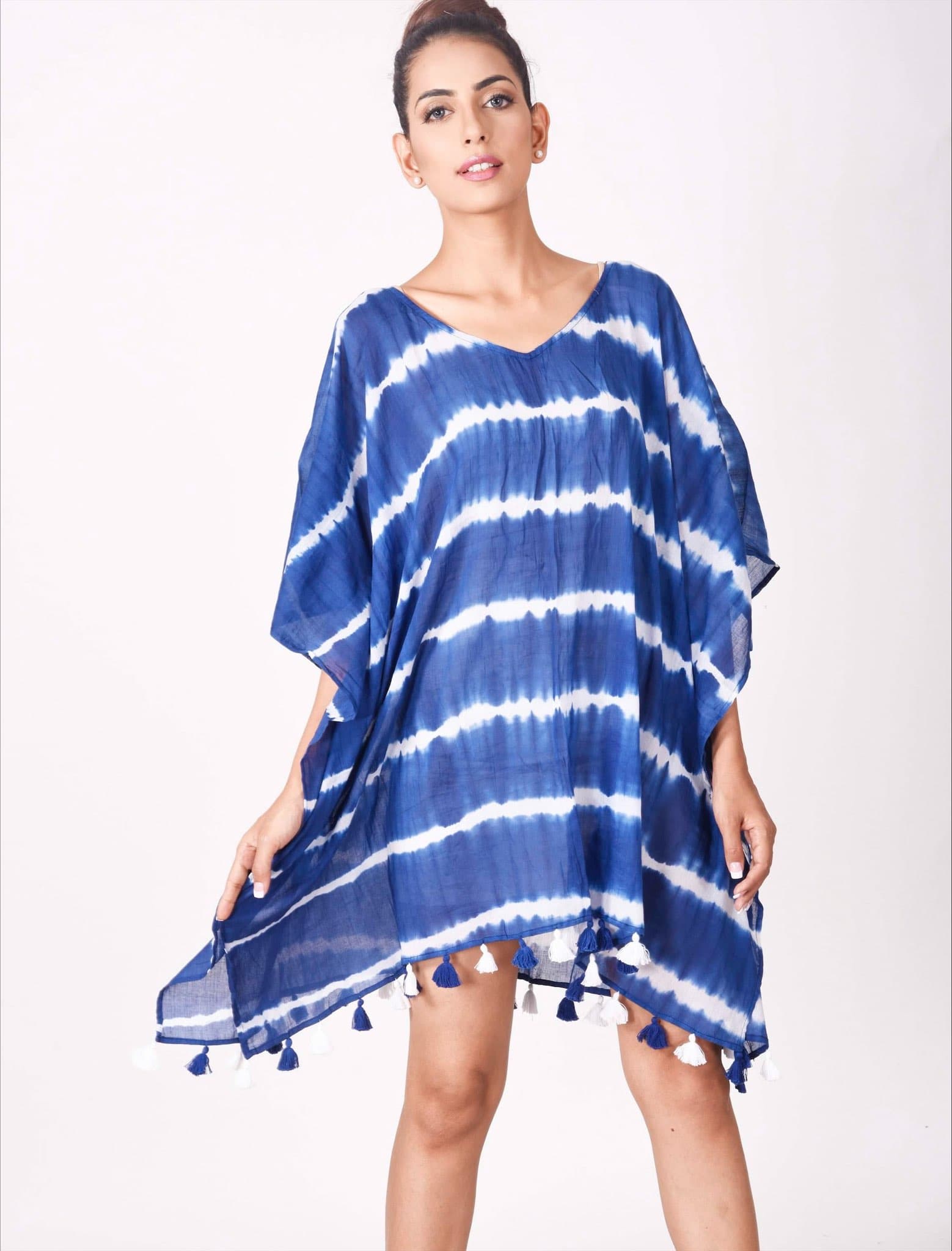 STRIPES PATTERN TIE AND DYE KAFTAN