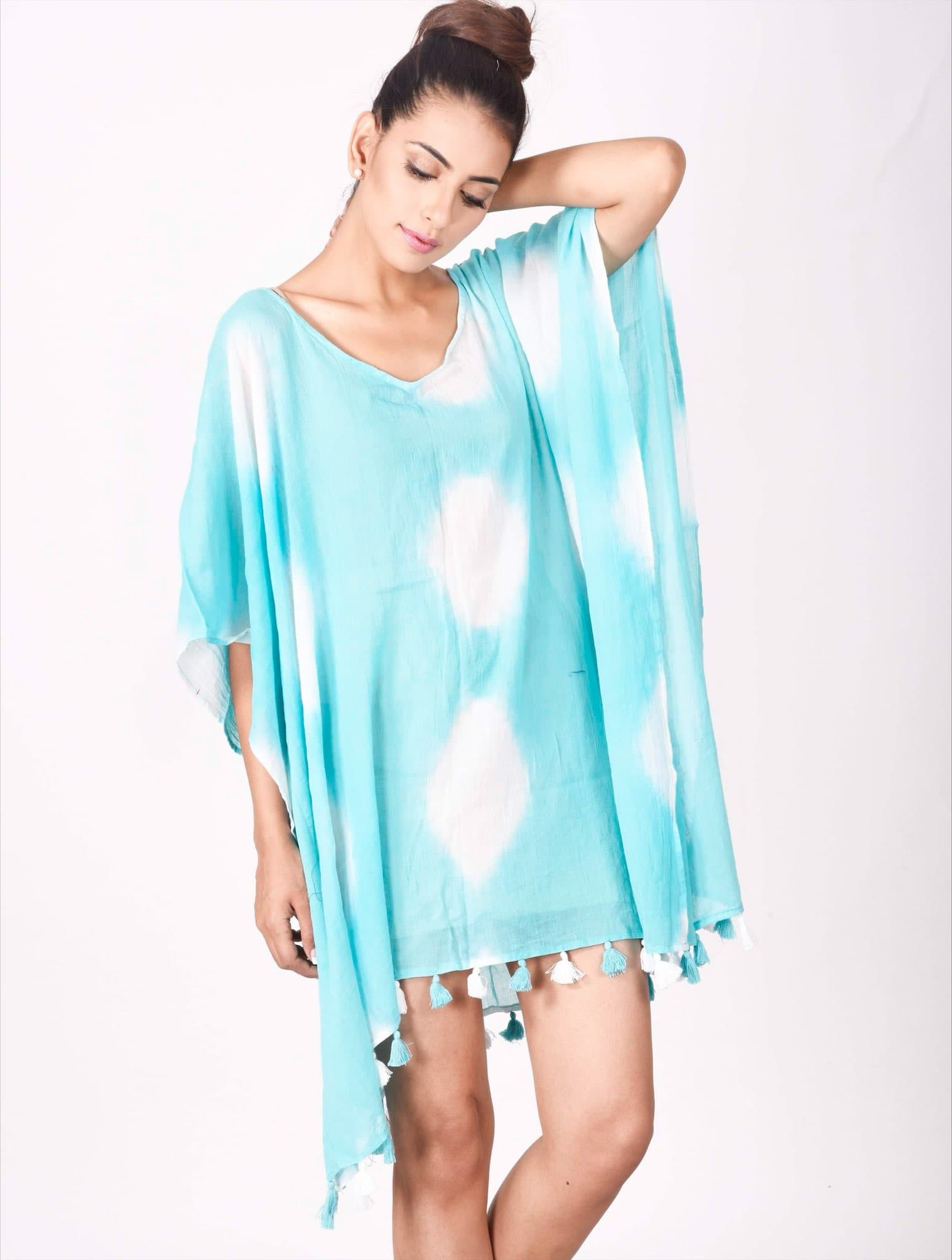 CIRCLE PATTERN TIE AND DYE KAFTAN