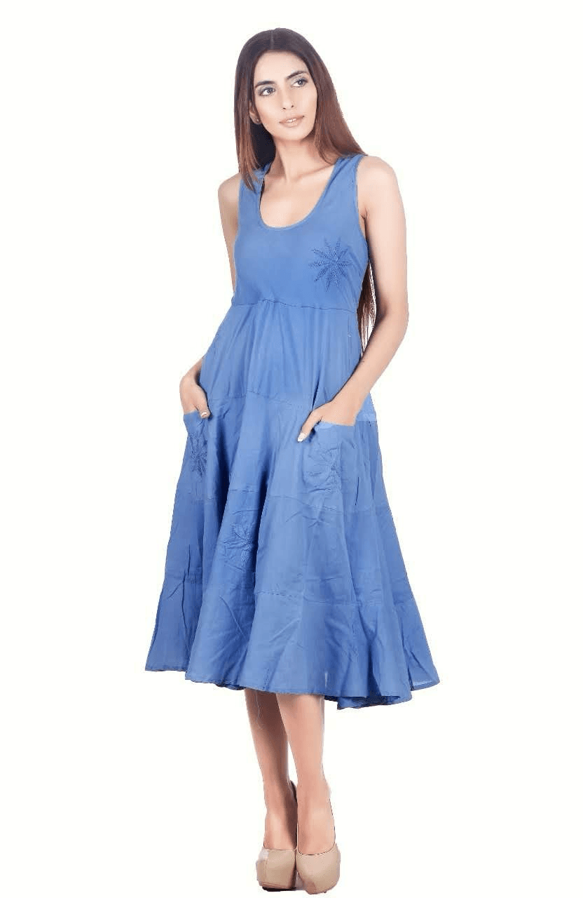 COTTON TIRED DRESS WITH POCKET