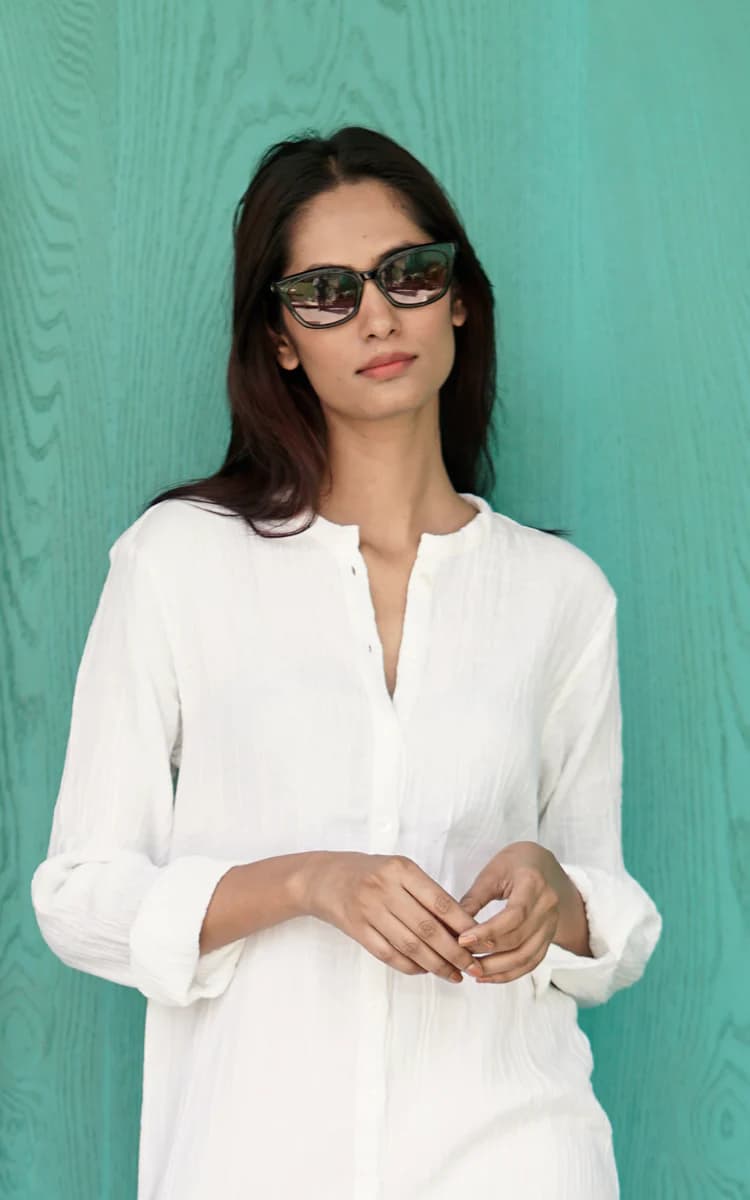 WHITE COTTON SUMMER BEACH KAFTAN