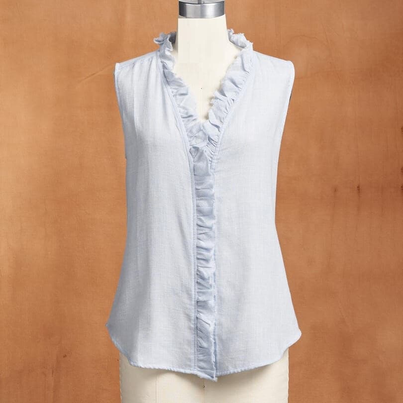 WHITE RUFFLE TOP