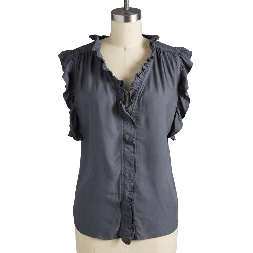 BLACK RUFFLE TOP