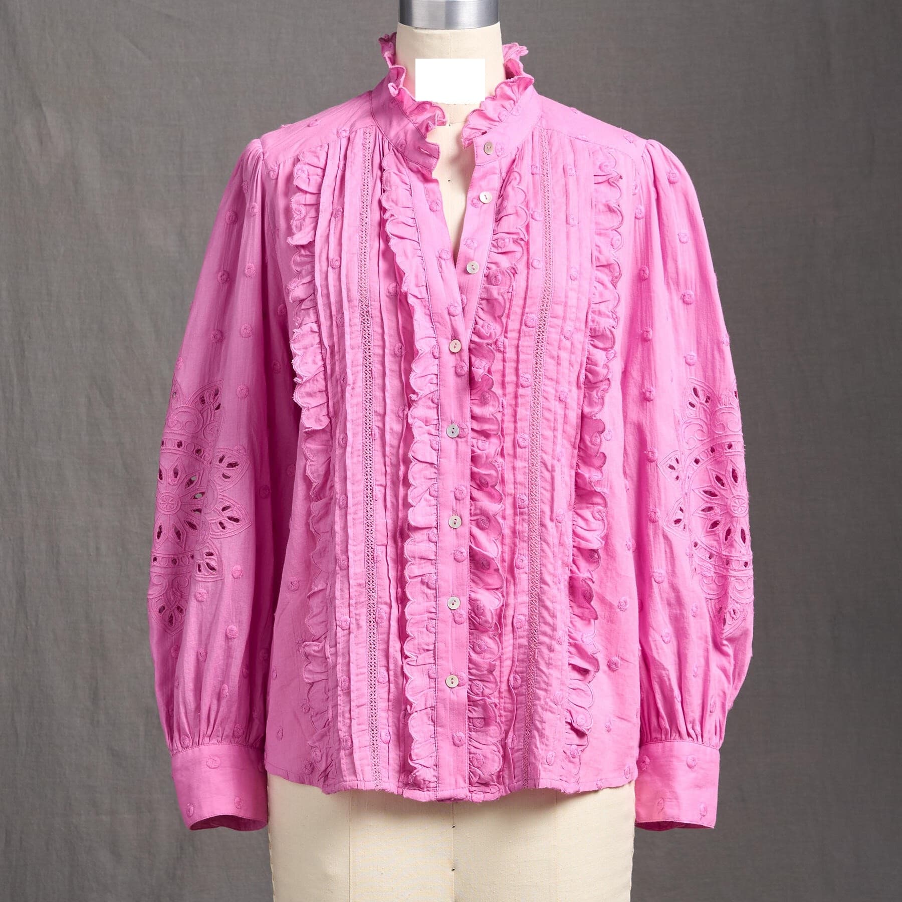 PINK RUFFLE SHIRT