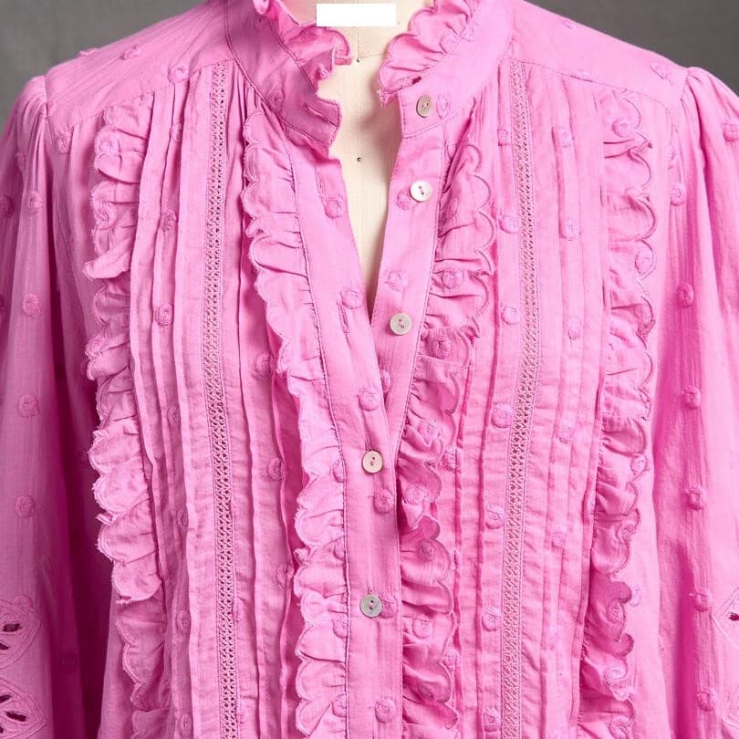 PINK RUFFLE SHIRT
