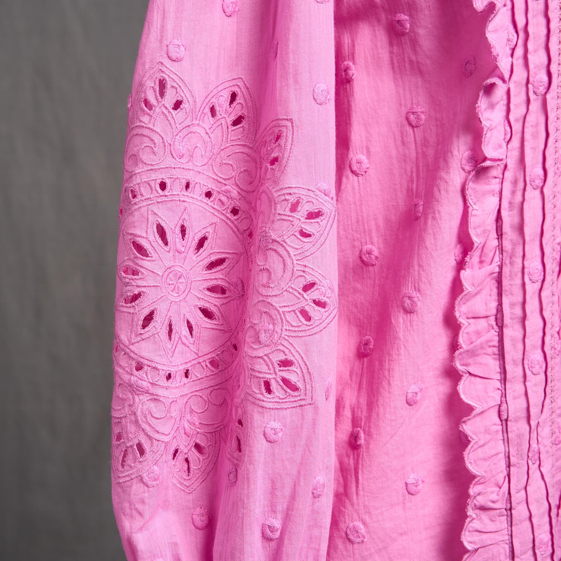 PINK RUFFLE SHIRT