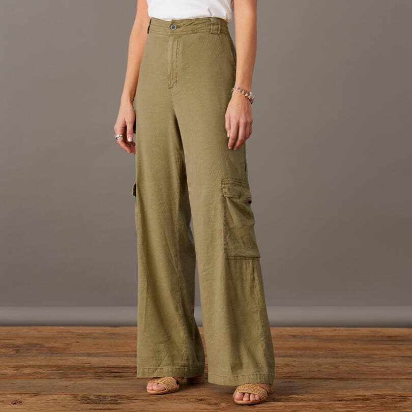 CEDAR WIDE LEG CARGO COTTON PANT