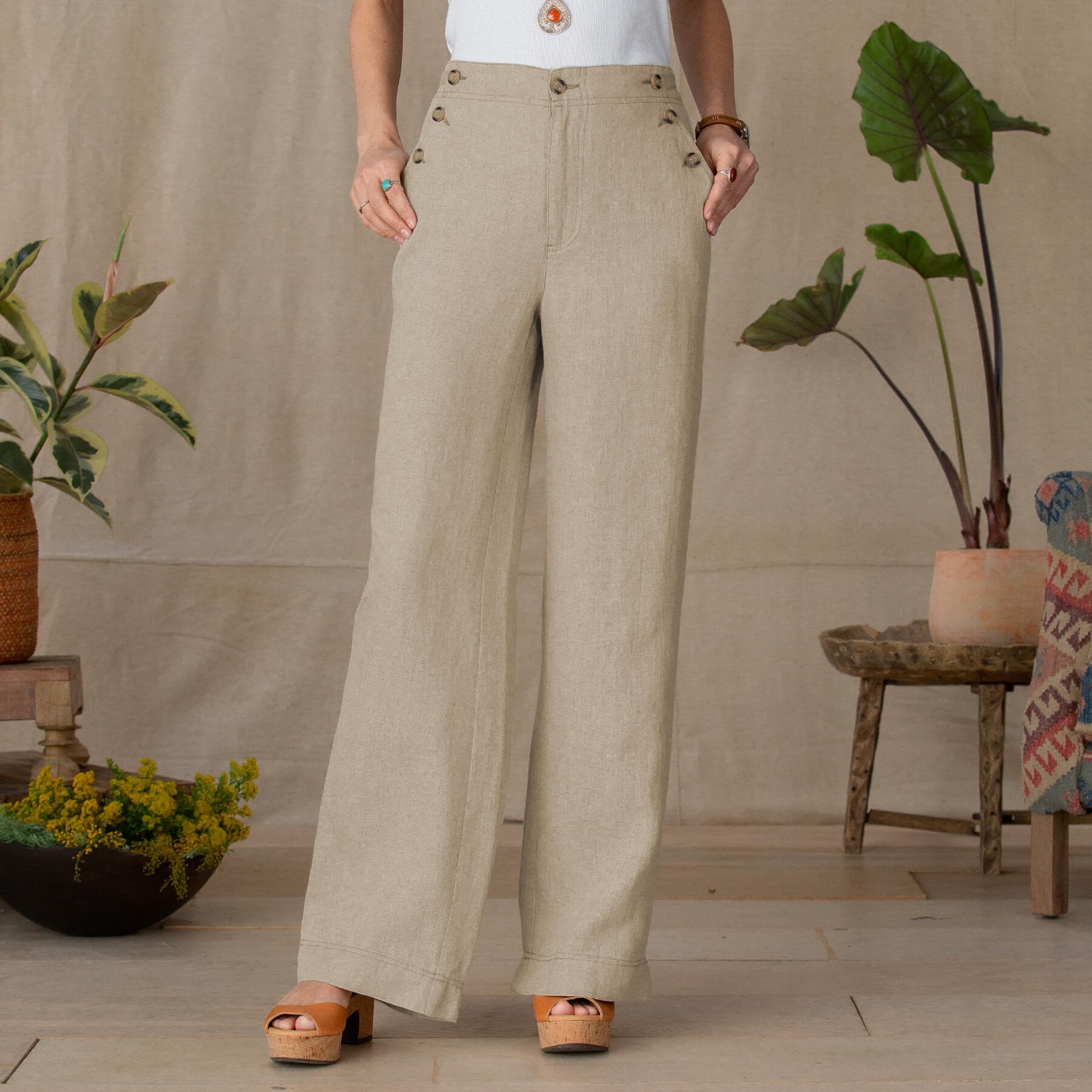 FLEX COLOUR LINEN PANT