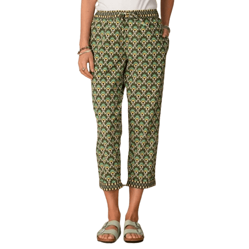 GREEN PRINTED COTTON PANT