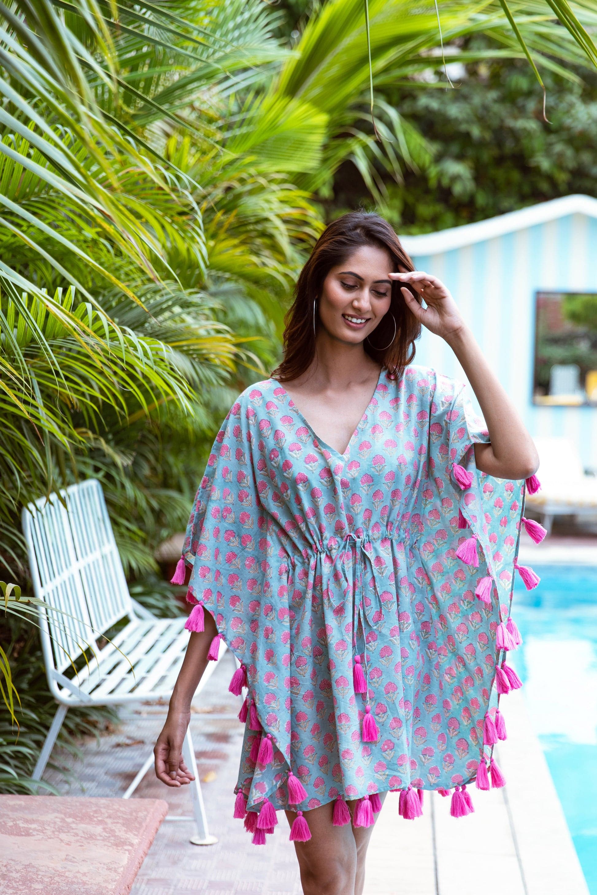 KIARA-BLOCK-PRINT-KAFTAN-IN-PINK-SEA-GREEN-FLORAL-BOOTI
