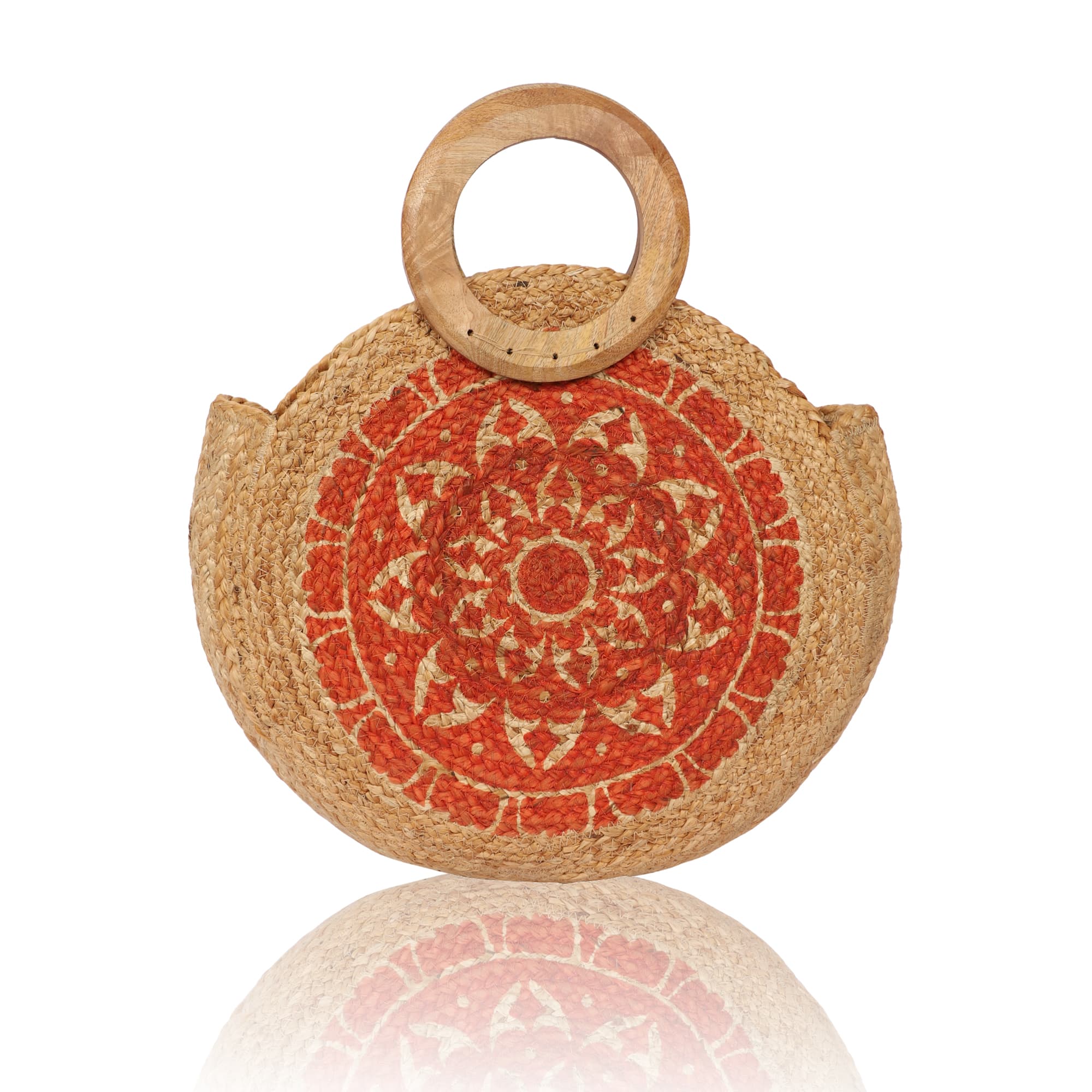 FLORAL PRINT JUTE  BAG