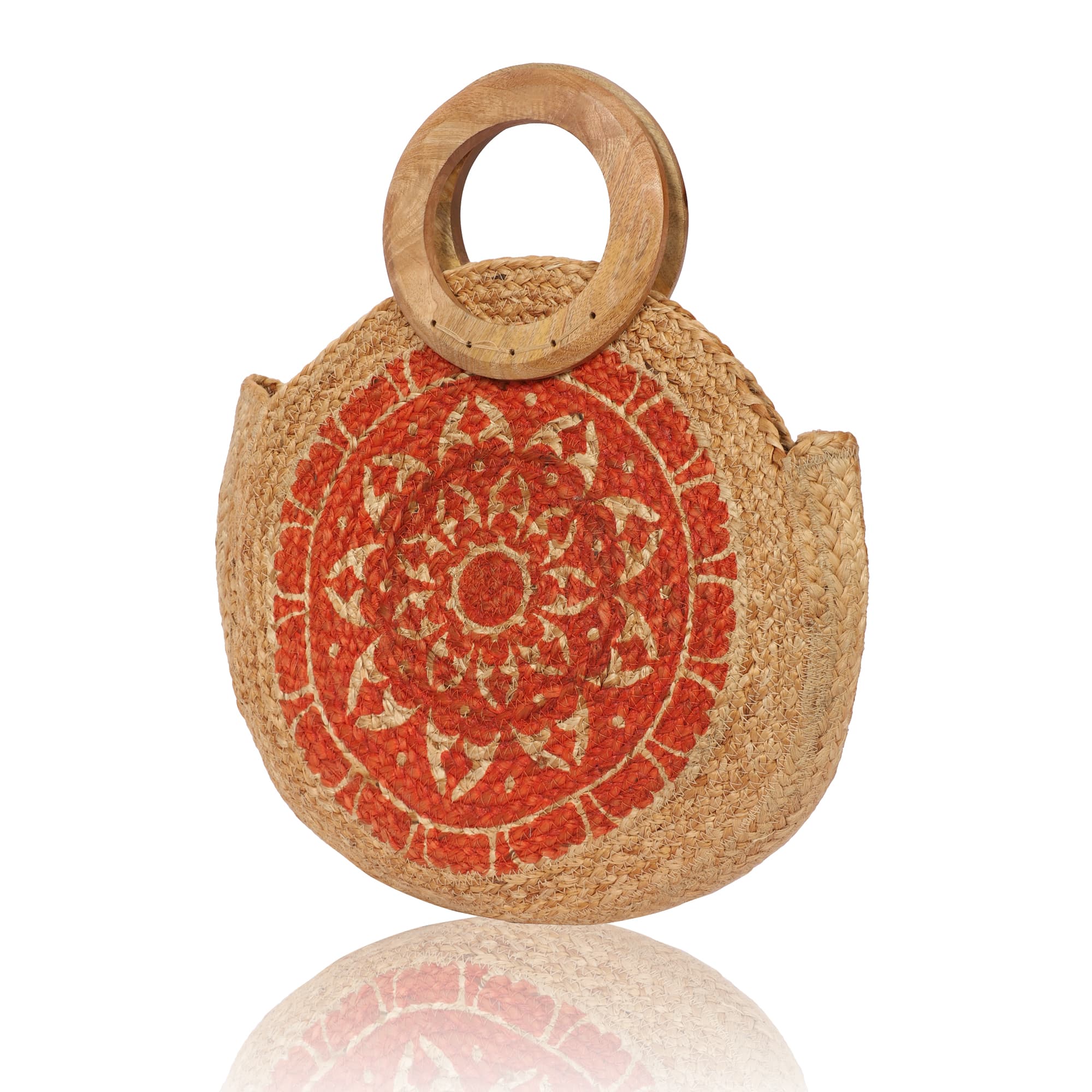 FLORAL PRINT JUTE  BAG