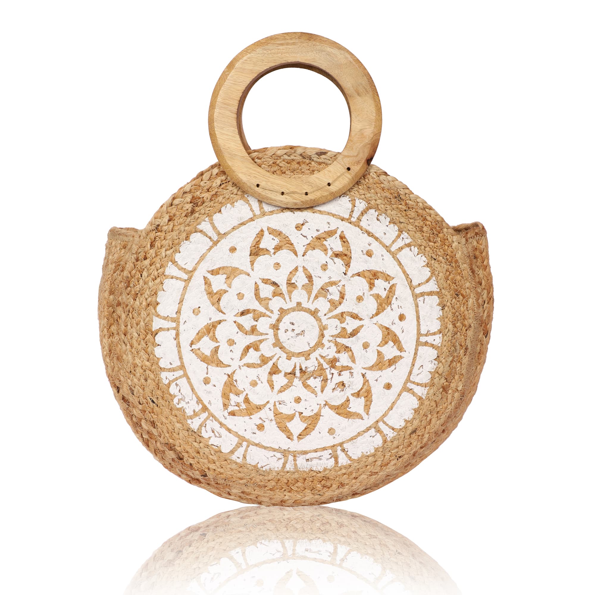 FLORAL PRINT JUTE  BAG