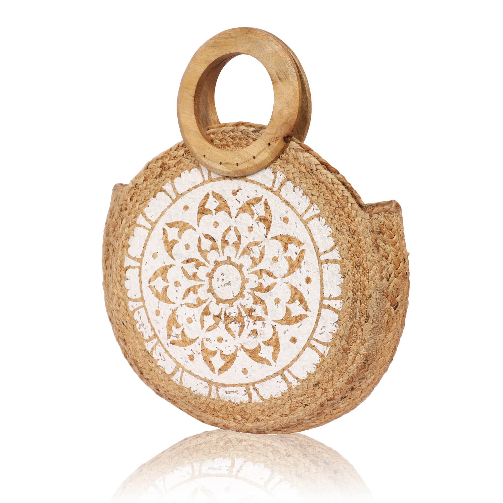 FLORAL PRINT JUTE  BAG