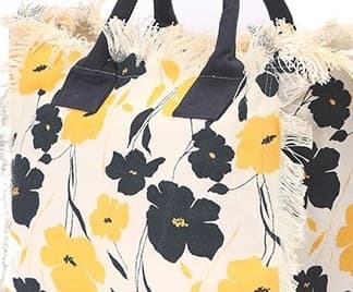 FLOWERS PRINT BEACH BAG