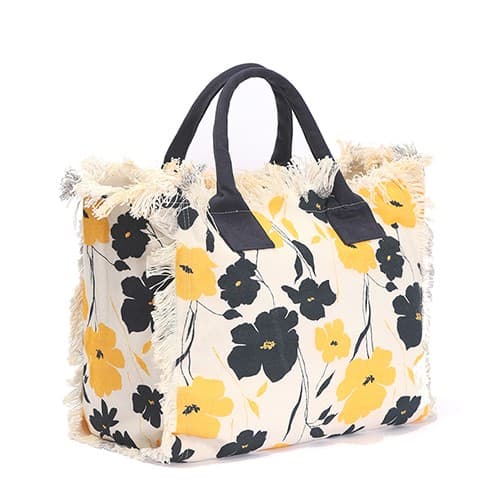 FLOWERS PRINT BEACH BAG