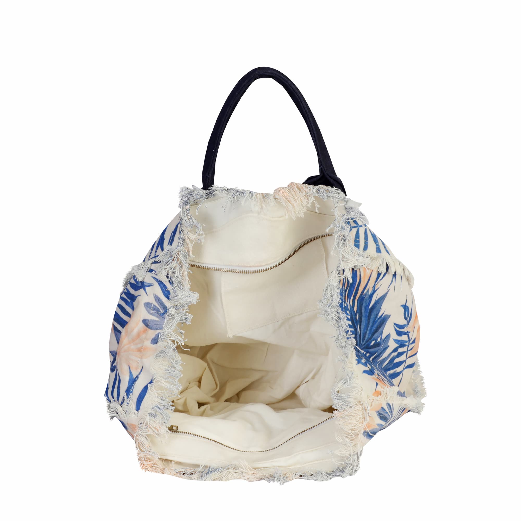 MAPLE LEAF PRINT BEACH BAG