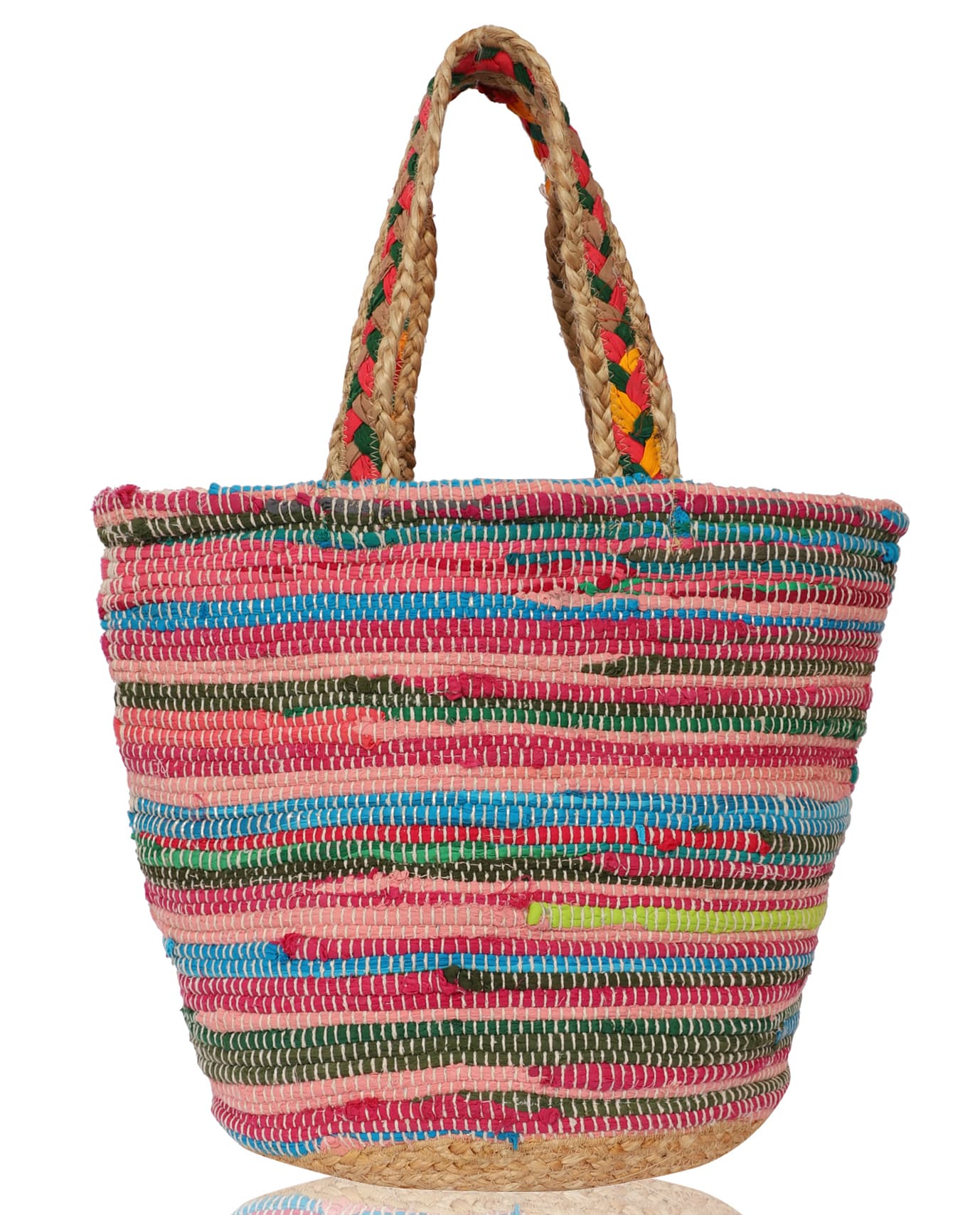 COLORFUL MAXI WOVEN  TOTE BAG