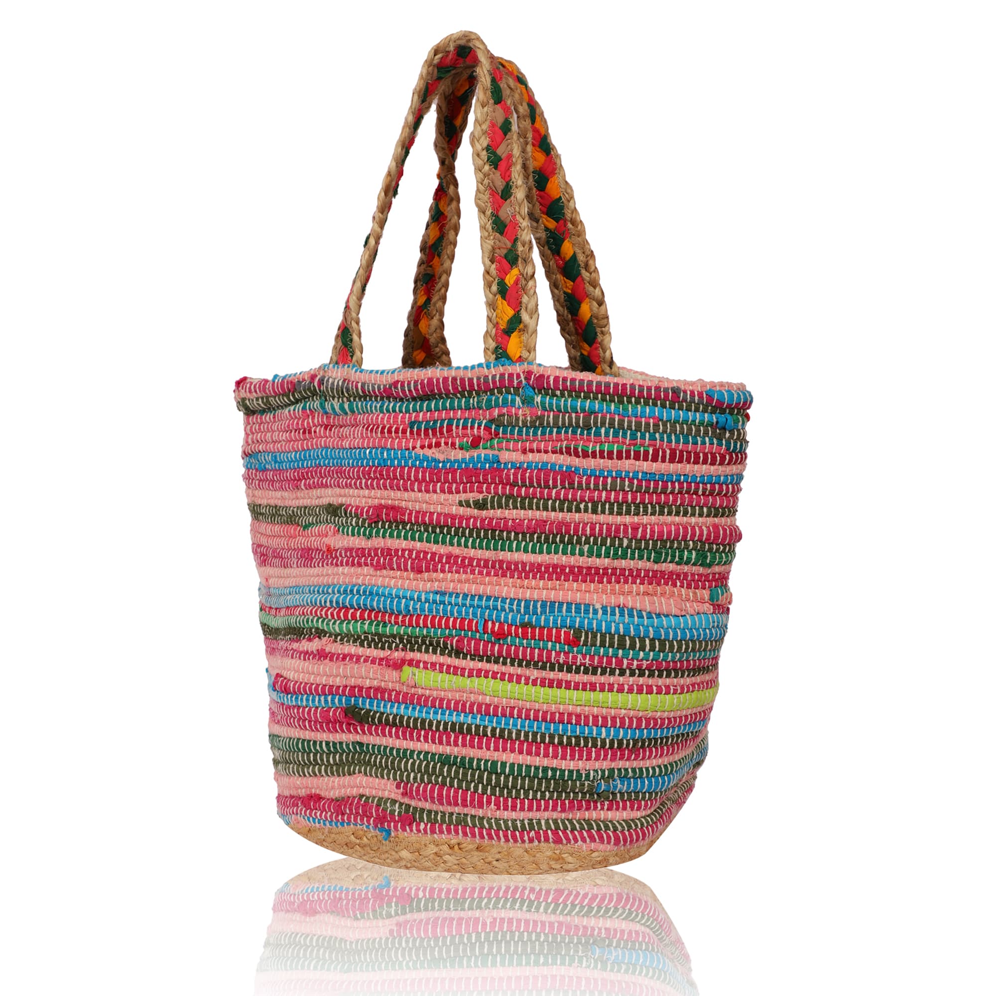 COLORFUL MAXI WOVEN  TOTE BAG