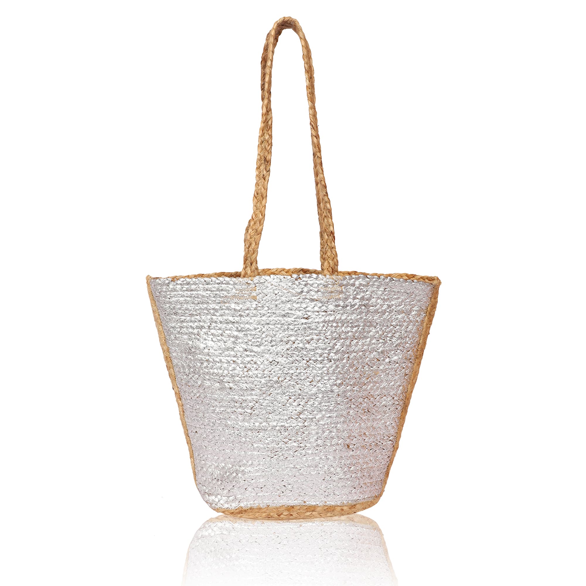 FOIL PRINT JUTE  TOTE BAG