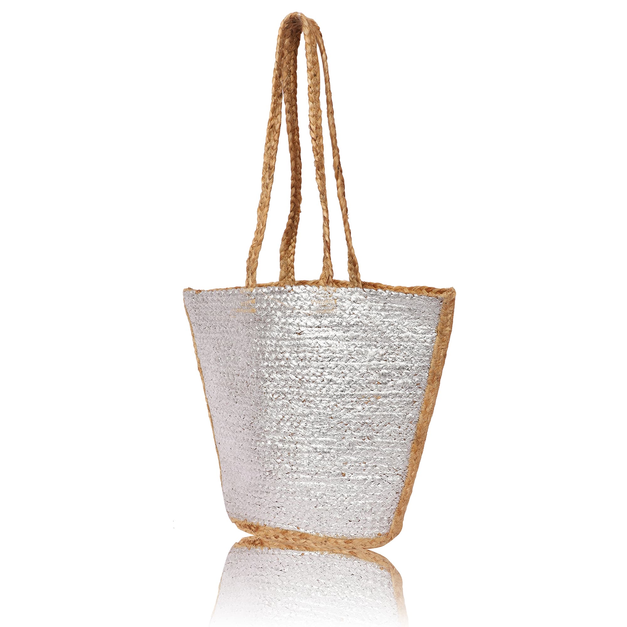 FOIL PRINT JUTE  TOTE BAG