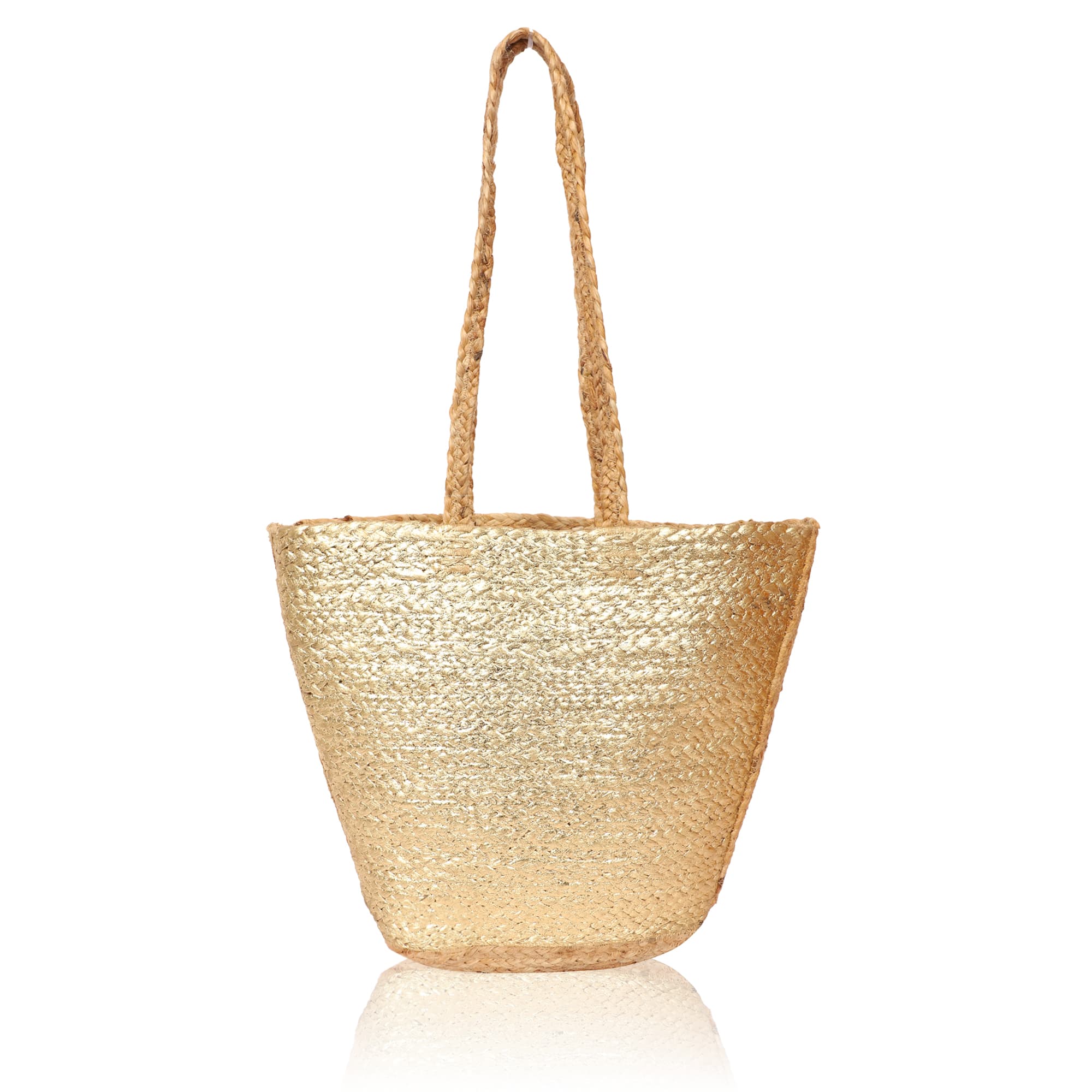 FOIL PRINT JUTE  TOTE BAG