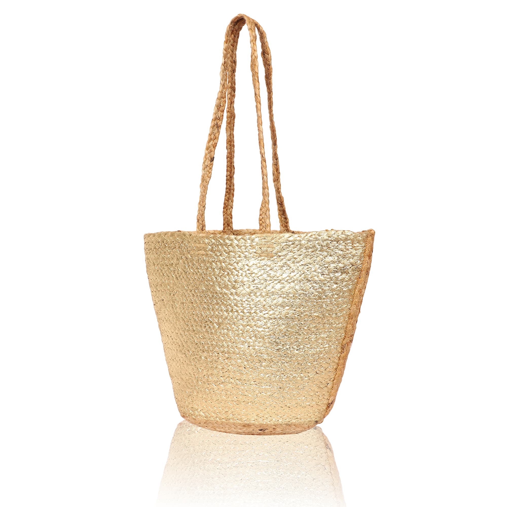 FOIL PRINT JUTE  TOTE BAG