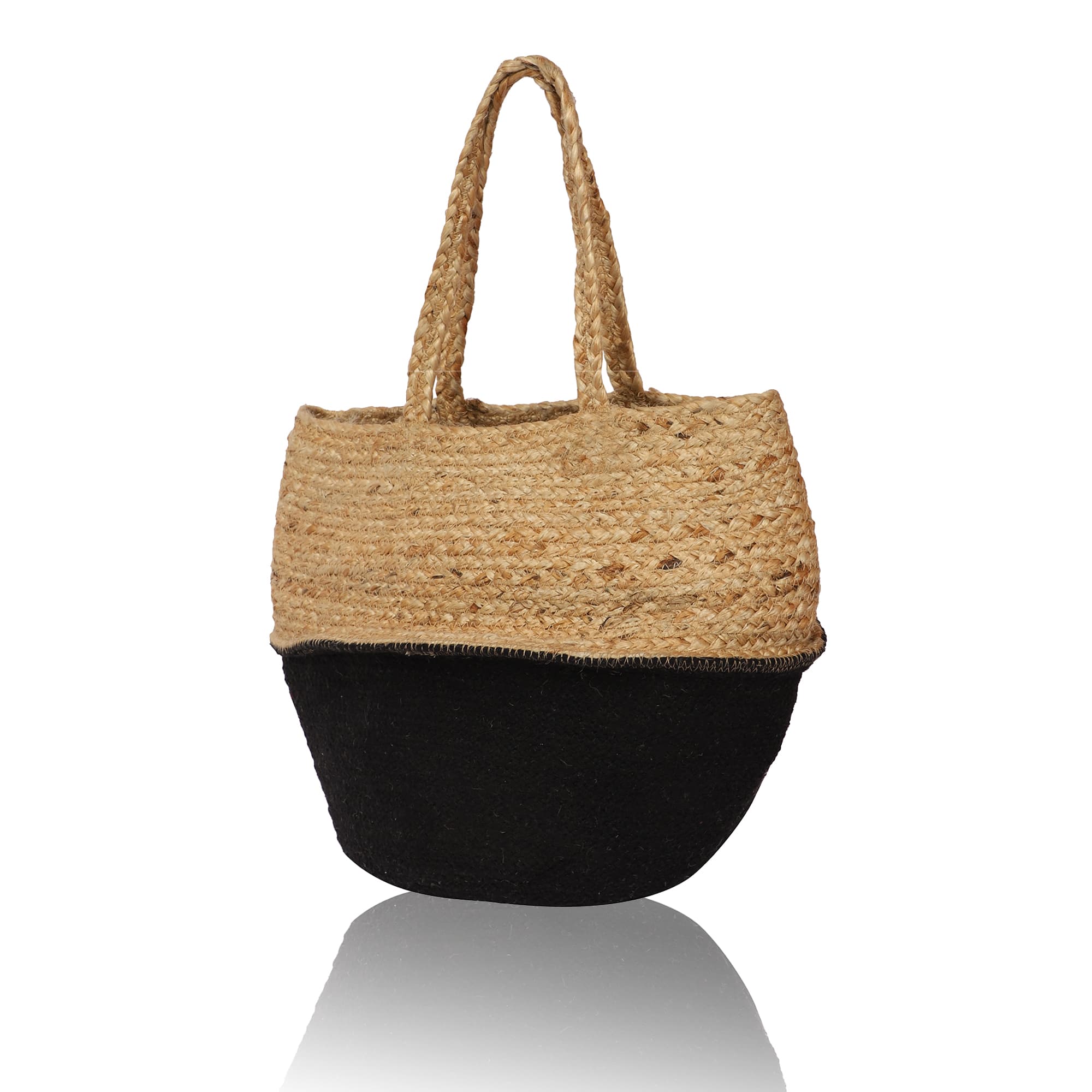 TWO TONE  JUTE TOTE BAG