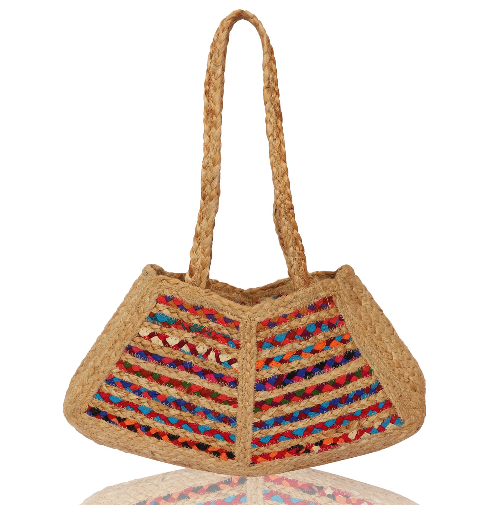 FABRIC WOVEN JUTE BEACH BAG