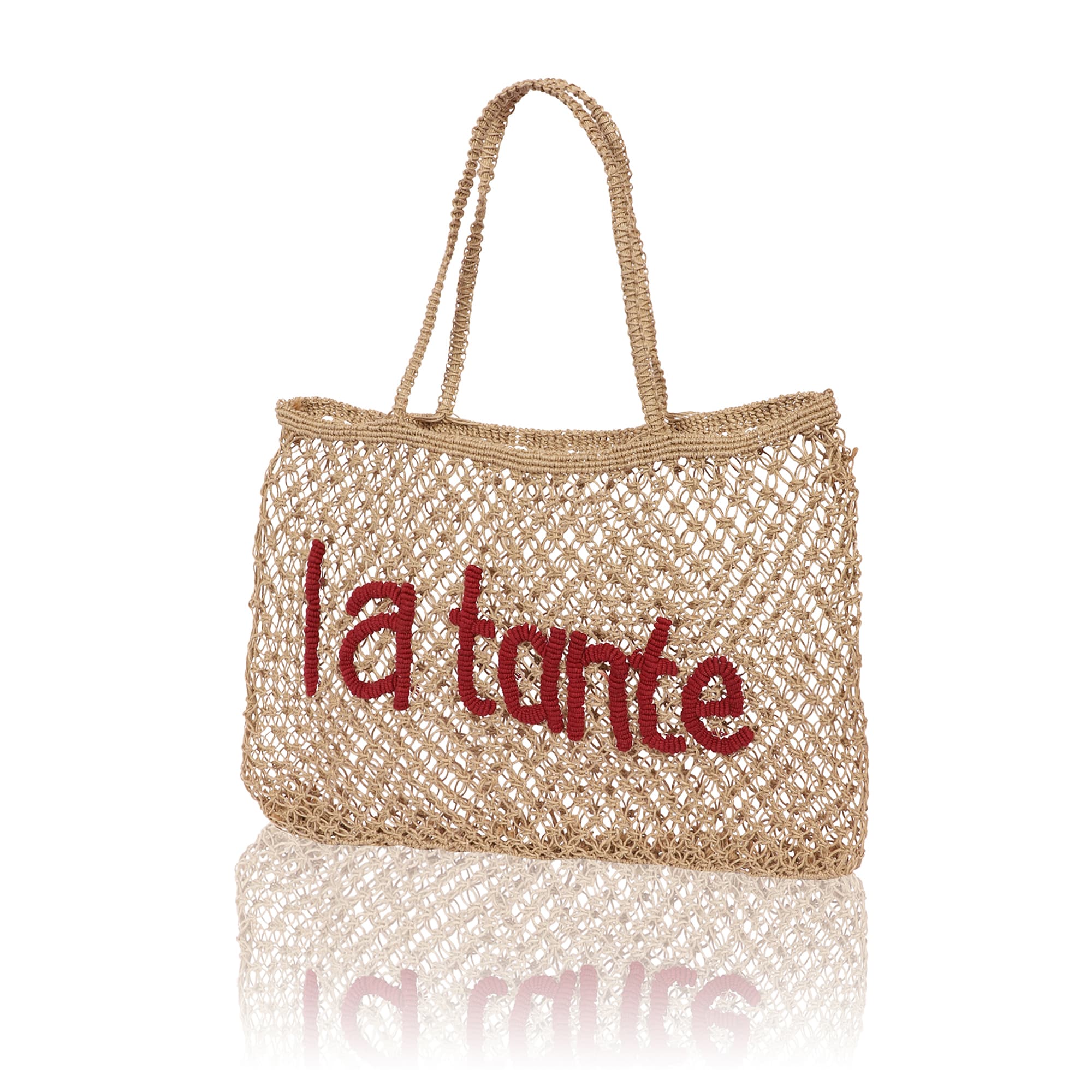 LA TANTE JUTE MACRAME  TOTE BAG