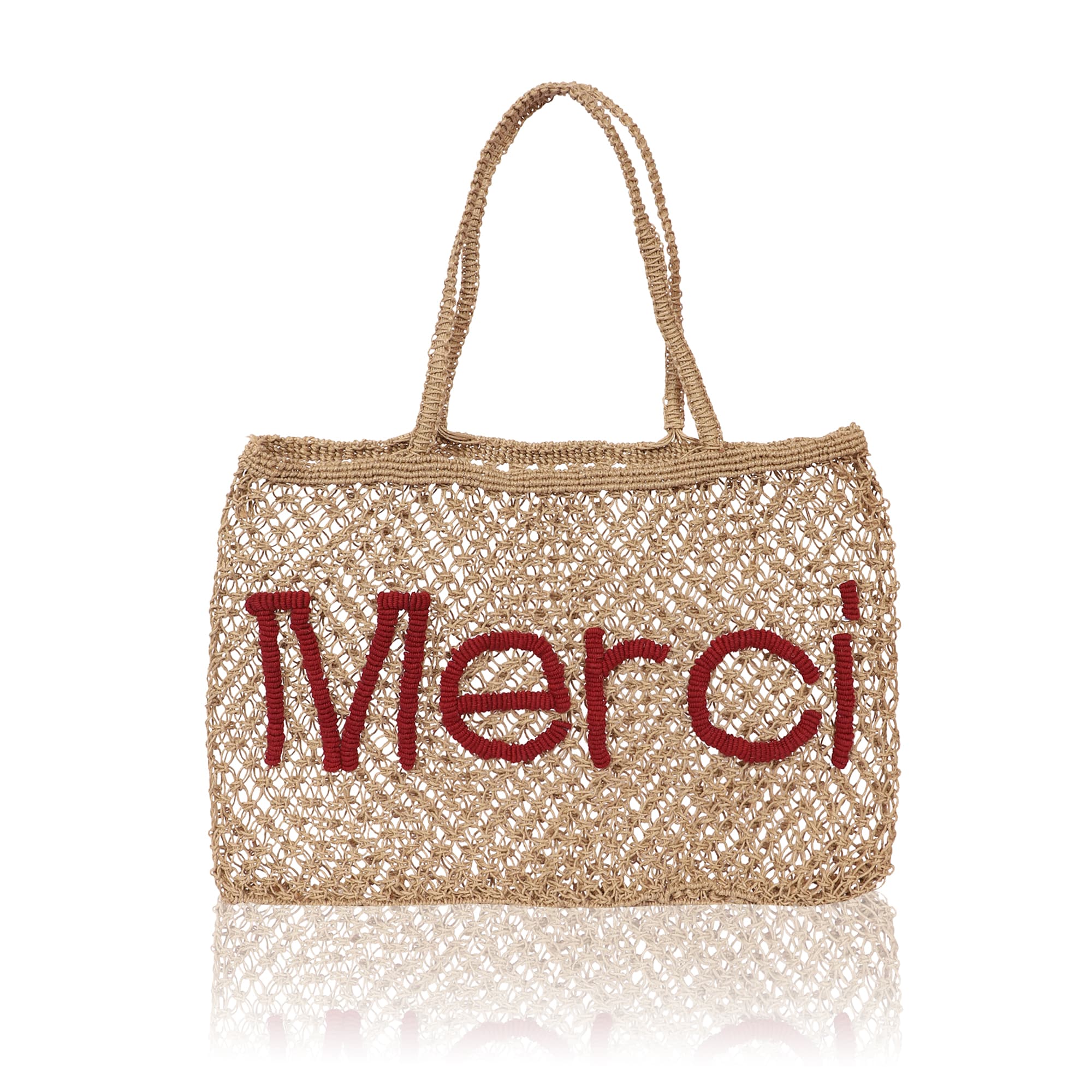 MERCI JUTE MACRAME  TOTE BAG